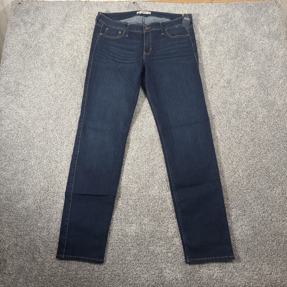 Hollister Skinny Jeans Juniors 15R 32x32 Blue Dark Wash Stretch Minimalist Chic